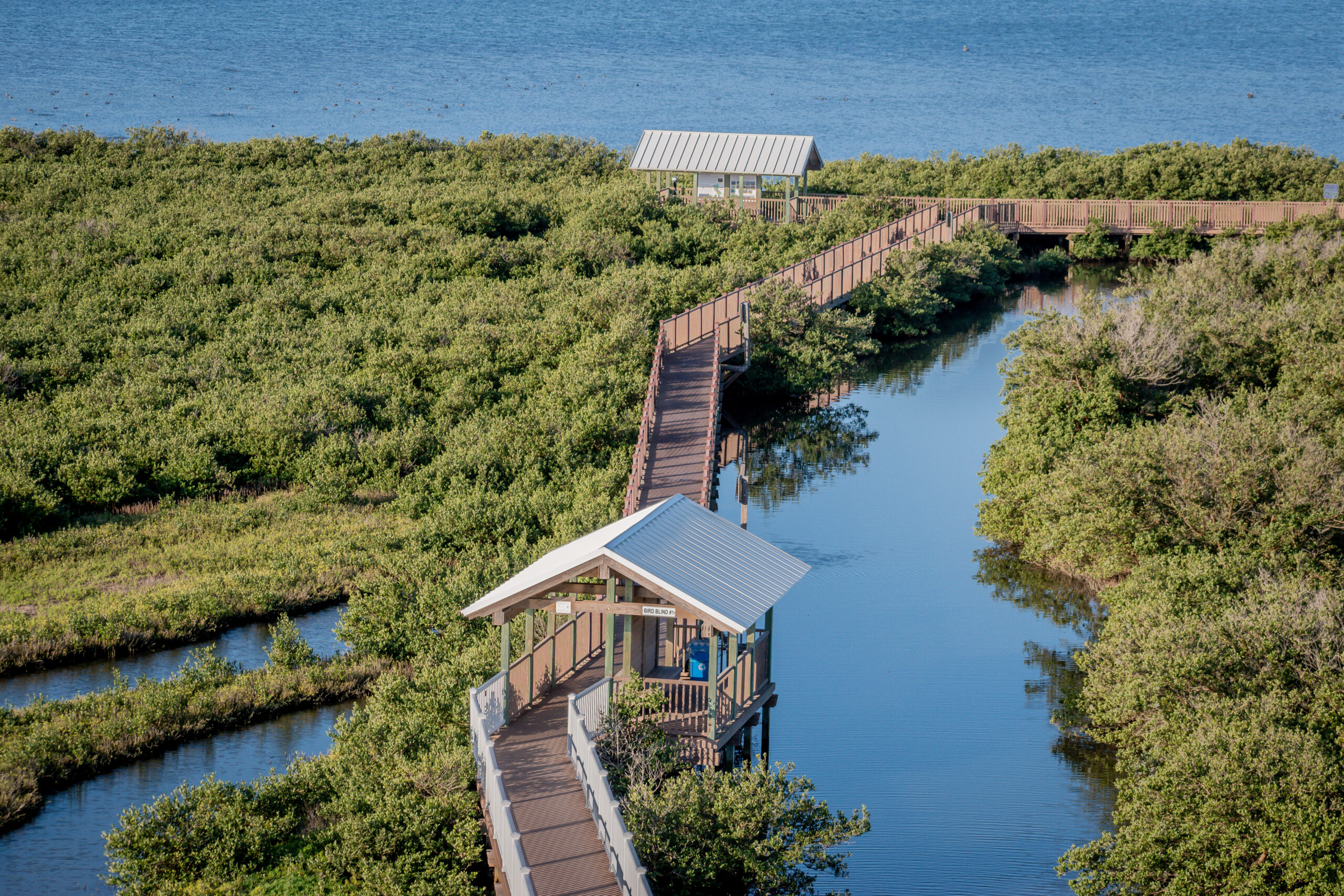 Bird Blinds at South Padre Island Birding and Nature Center