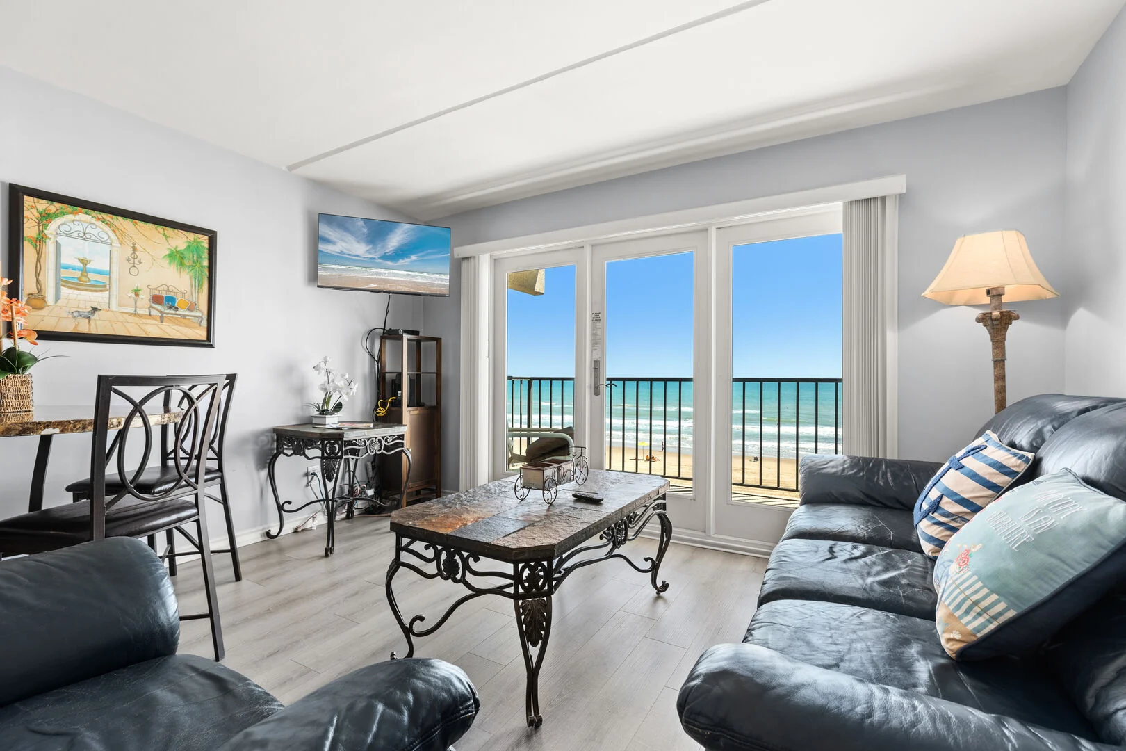 Living room with beach view