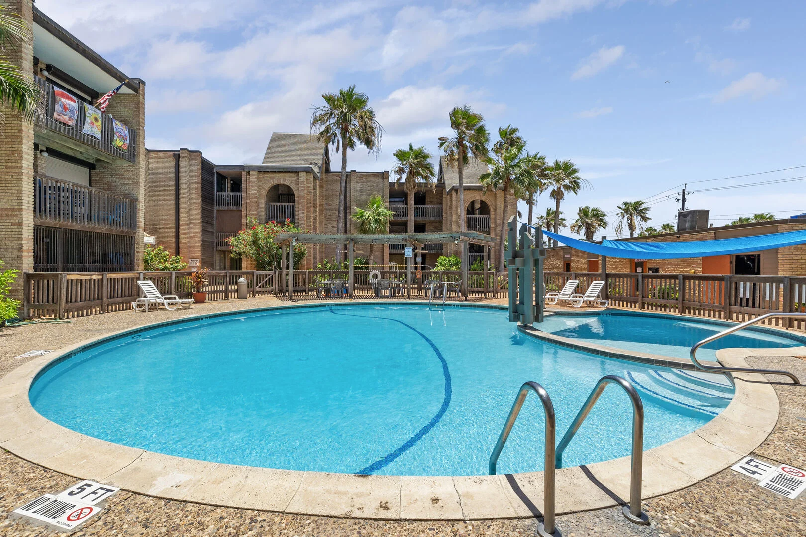 Condo building with pool