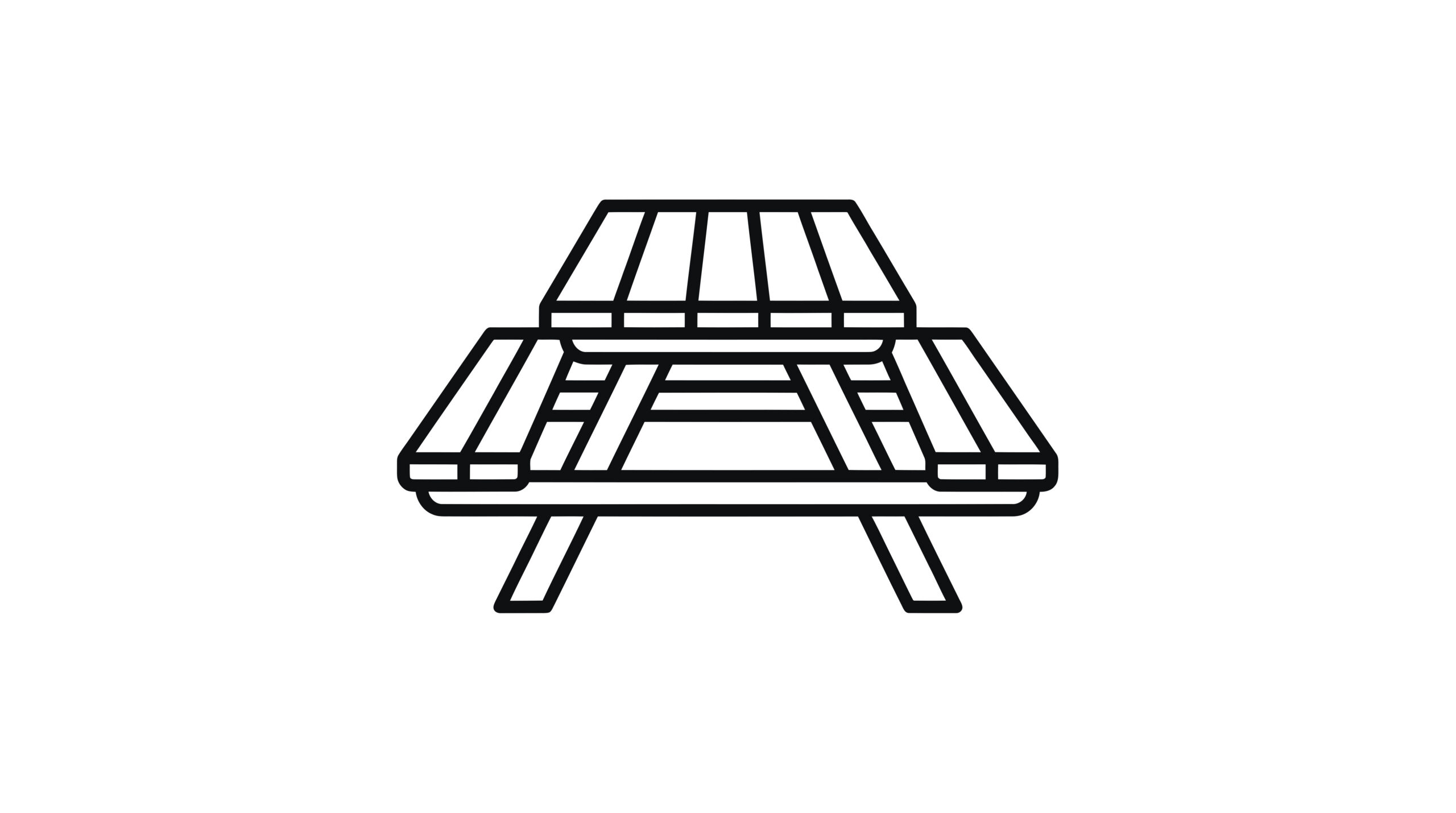 Detailed drawing of a picnic table.