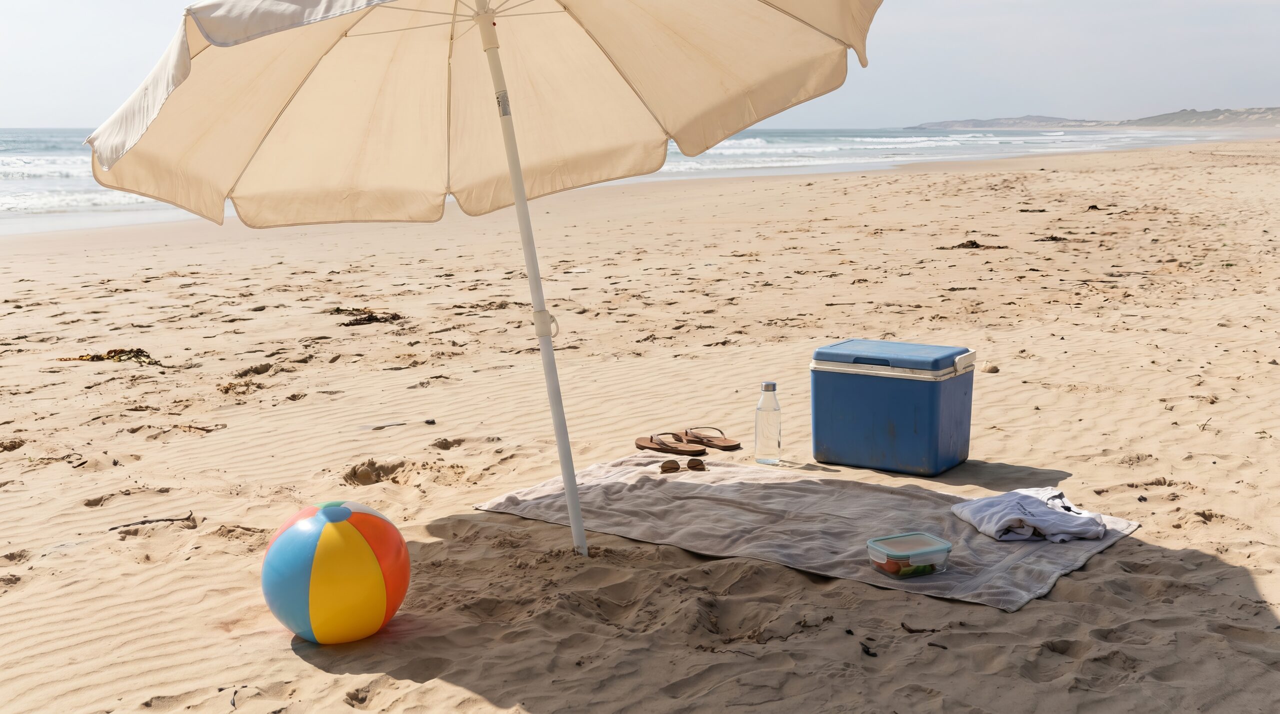 Beach chair and umbrella