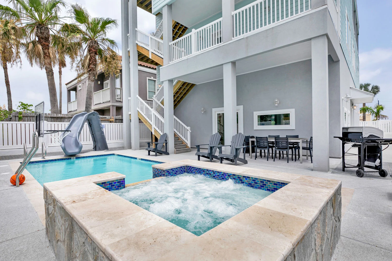 Vacation rental hot tub on South Padre Island.