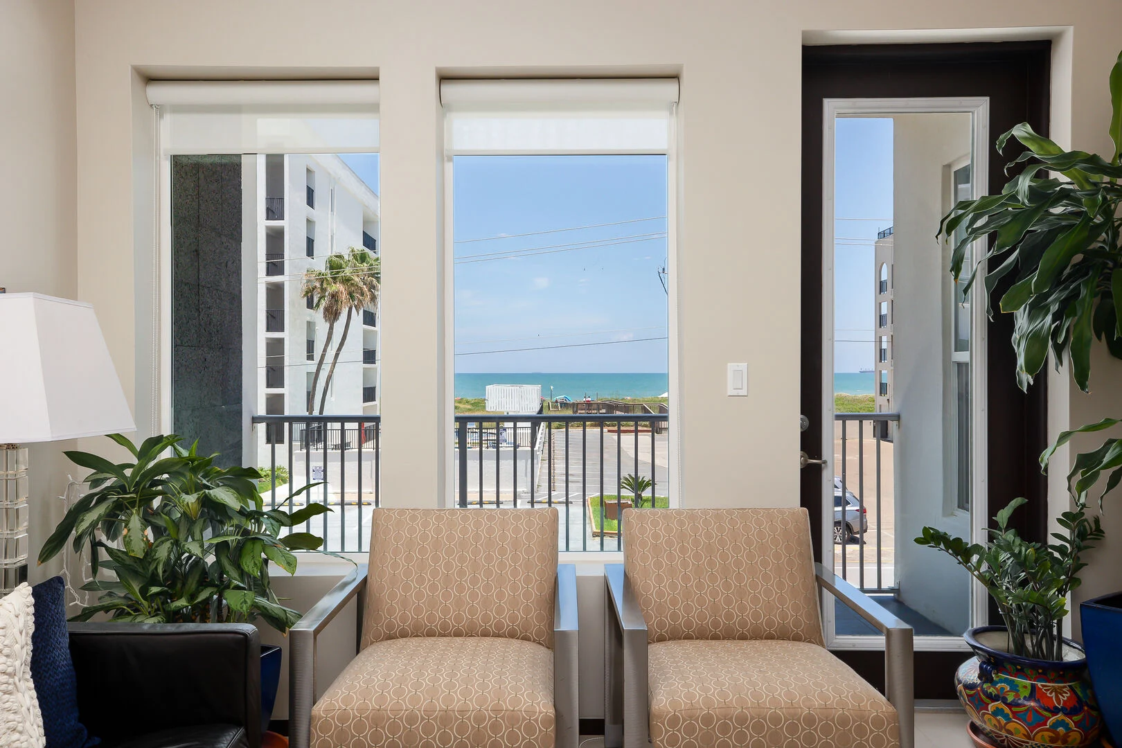 View toward the Gulf of Mexico from a balcony at Opal Condominiums on South Padre Island